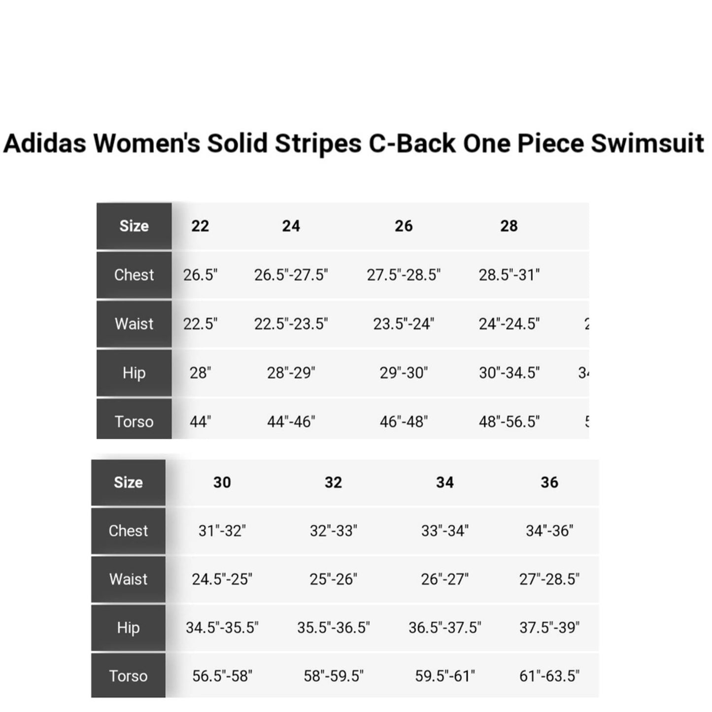 Adidas Solid Stripes C - Back One Piece Swimsuit
