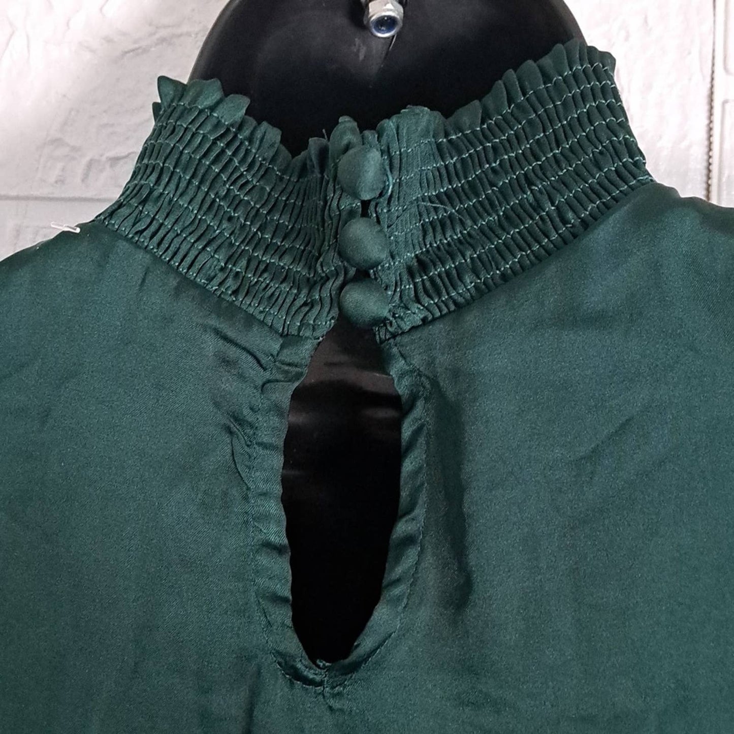1. State Smock Neck Blouse XS Green