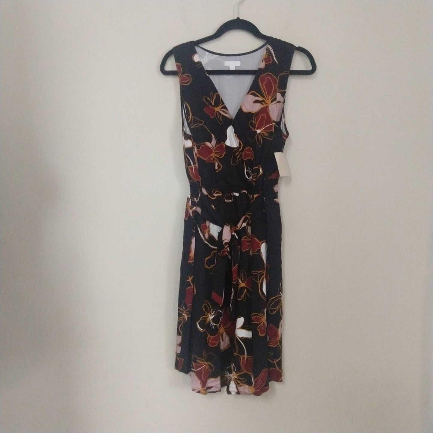14th & Union Front Tie Floral Sleeveless Dress M