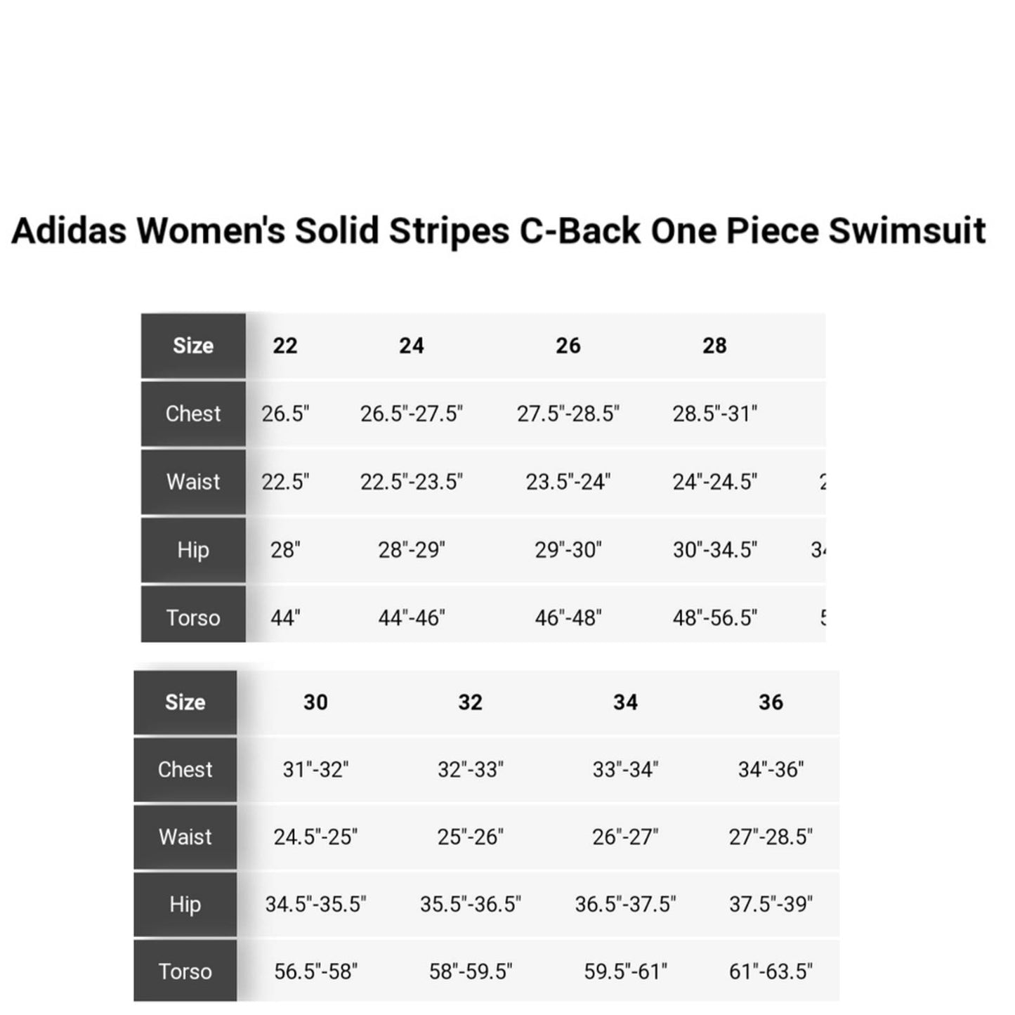 Adidas Solid Stripes C- Back One Piece Swimsuit